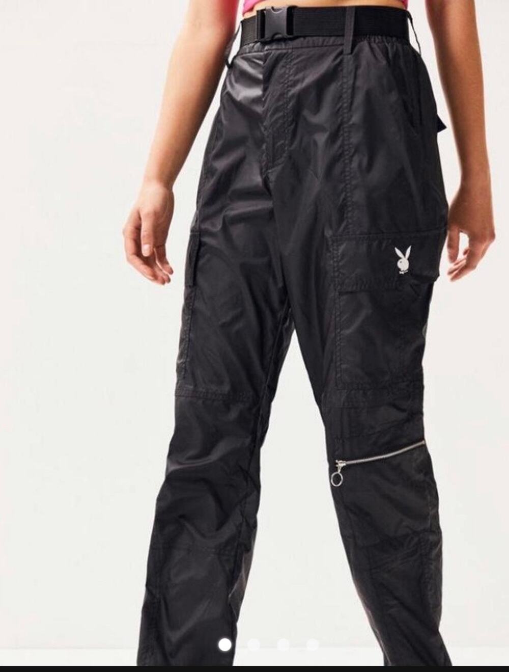 Playboy x PacSun Cargo Windbreaker Pants Black Size Medium